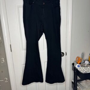 POETIC‎ JUSTICE Corinne High Rise Flare Black Denim Jeans Size 18R